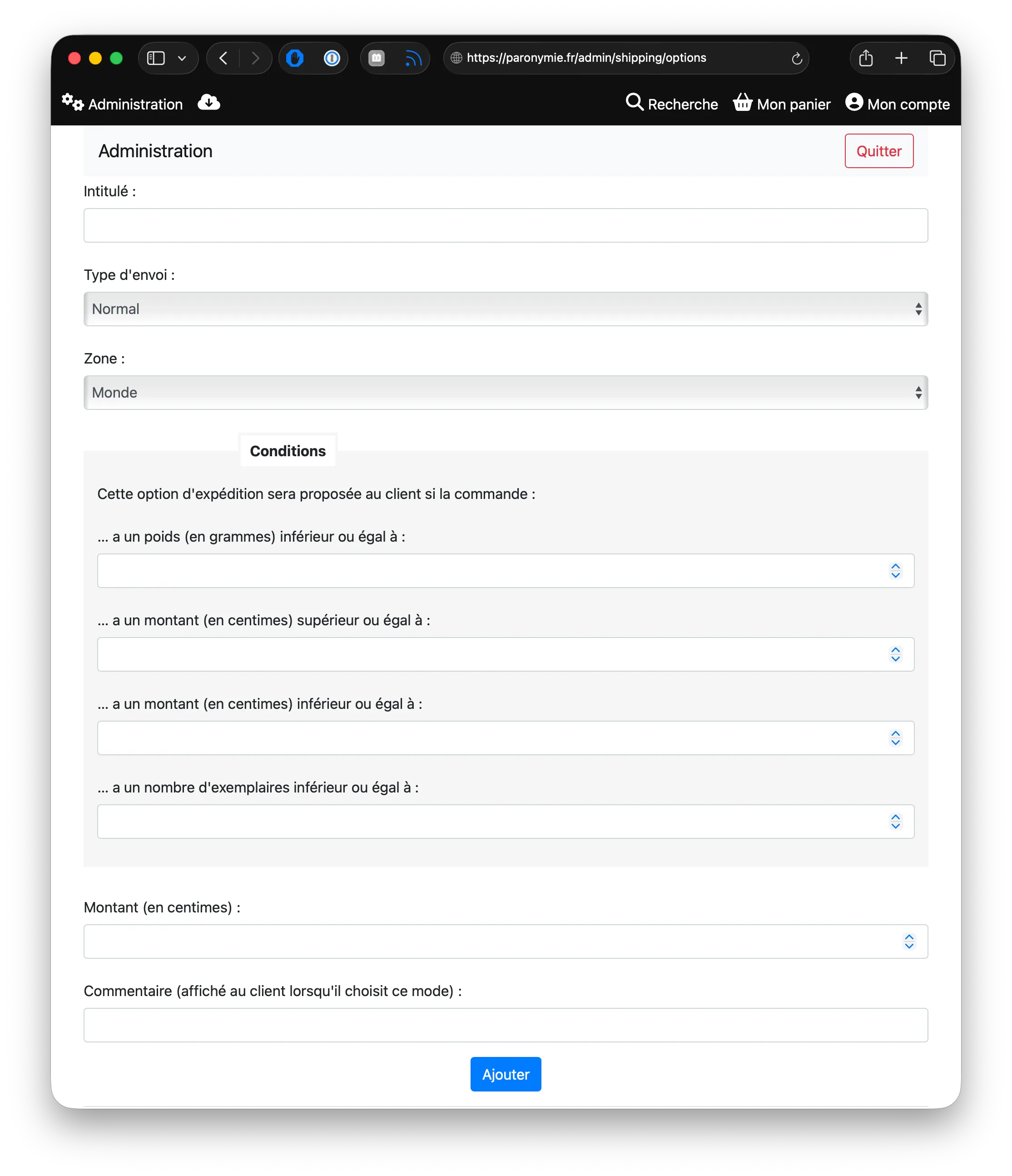 Ajouter une option