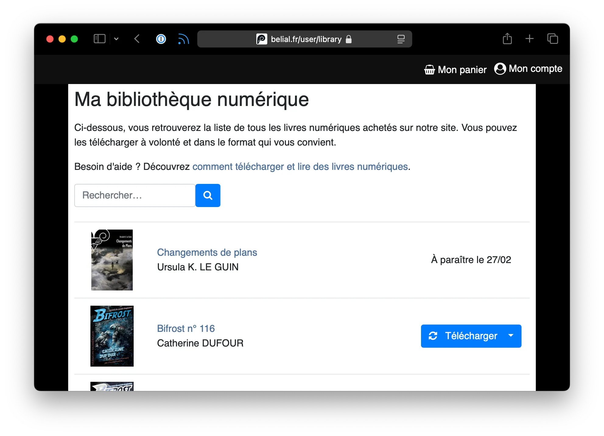 La biblilothèque numérique contenant un article à paraître